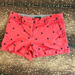 Pink khakis with sailboats, perfect for beach getaway, used.